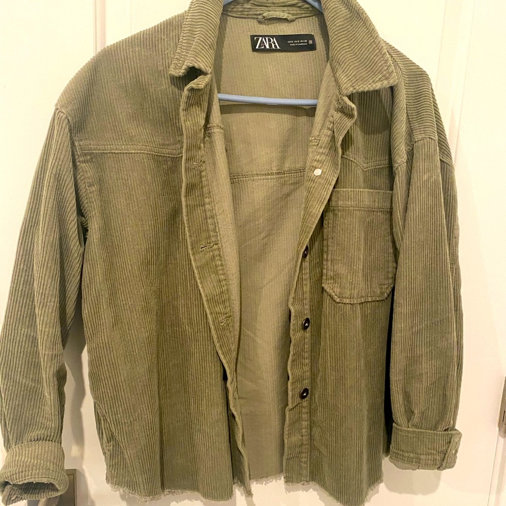 Zara Olive Corduroy Jacket